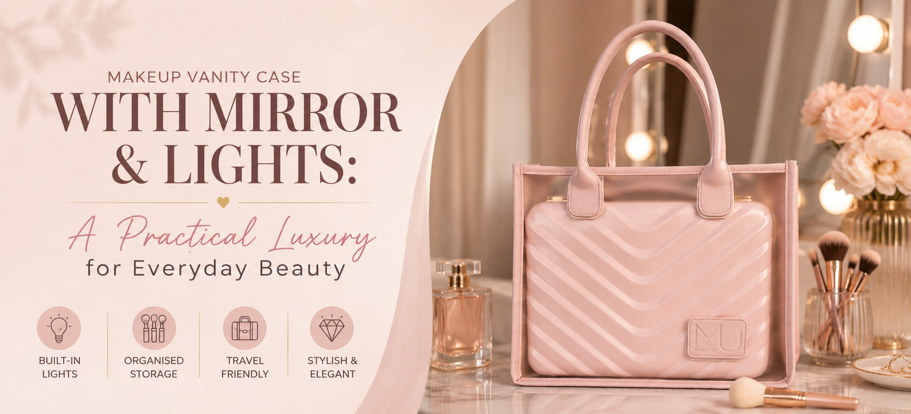 Makeup Vanity Case with Mirror and Lights
